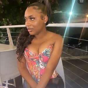 Colorful Floral Corset Top